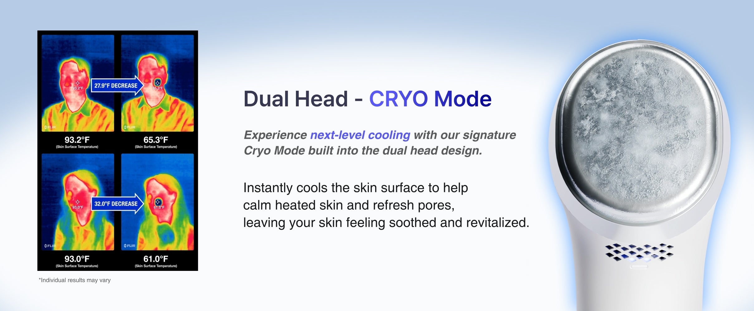 glow.m Cryo Sonic Pro: Cooling Ultrasound Facial Device